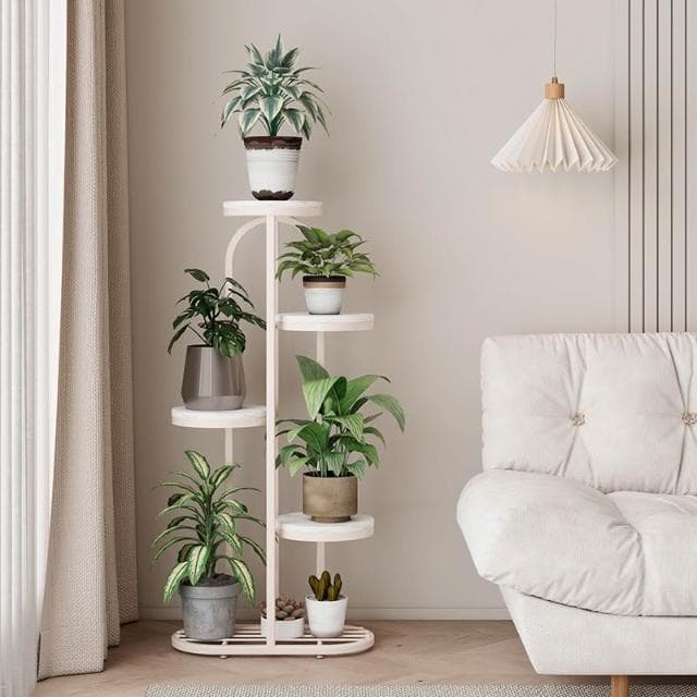 免運｜花架奶油風簡約落地式可移動綠蘿多層置物架小戶型客廳陽台花盆架花架盆栽架 多肉植物架 陽台花架 陽台落地式花盆架