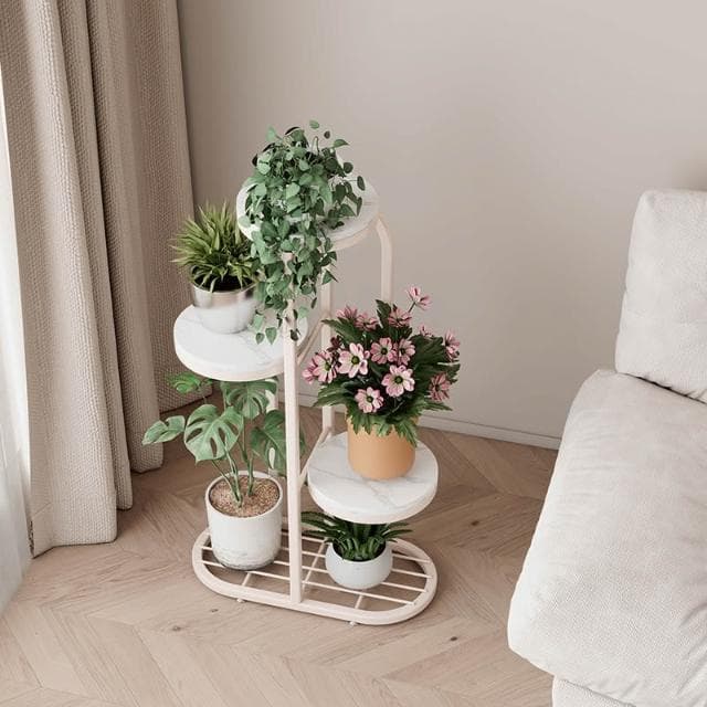 免運｜花架奶油風簡約落地式可移動綠蘿多層置物架小戶型客廳陽台花盆架花架盆栽架 多肉植物架 陽台花架 陽台落地式花盆架