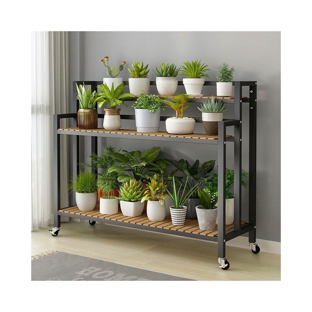 免運｜2024新款花架可移動帶輪置物架階梯客廳落地式多層花架子陽台室外花架盆栽架 多肉植物架 陽台花架 陽台落地式花盆架
