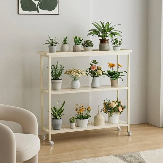 -可開發票- 免運費 植物架 花架子 盆栽架 移動置物架 客廳落地式花架 陽臺簡約現代花盆架 鐵藝植物擺放層架