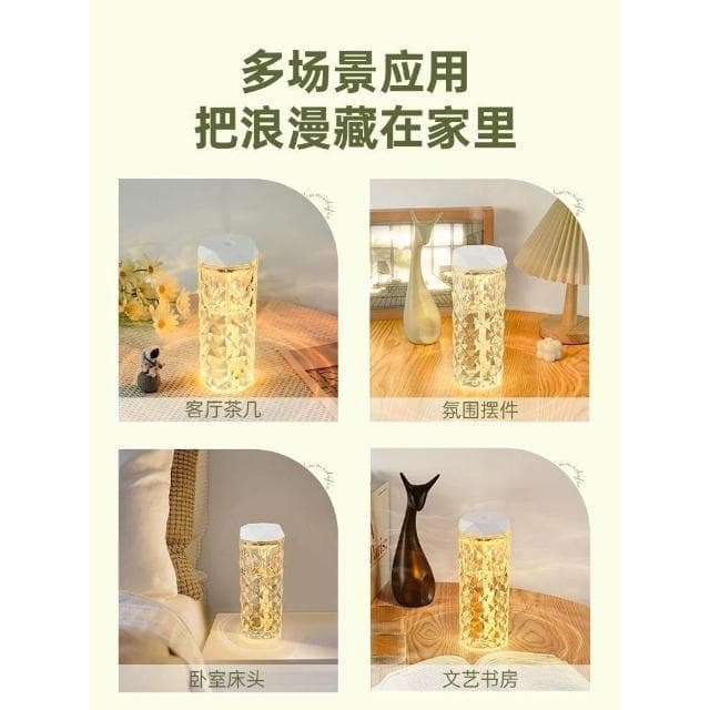 水晶加濕器家用小型靜音臥室七彩氛圍燈usb充電孕婦嬰兒空氣淨化器辦公室桌面便攜宿舍學生床頭迷你車載噴霧