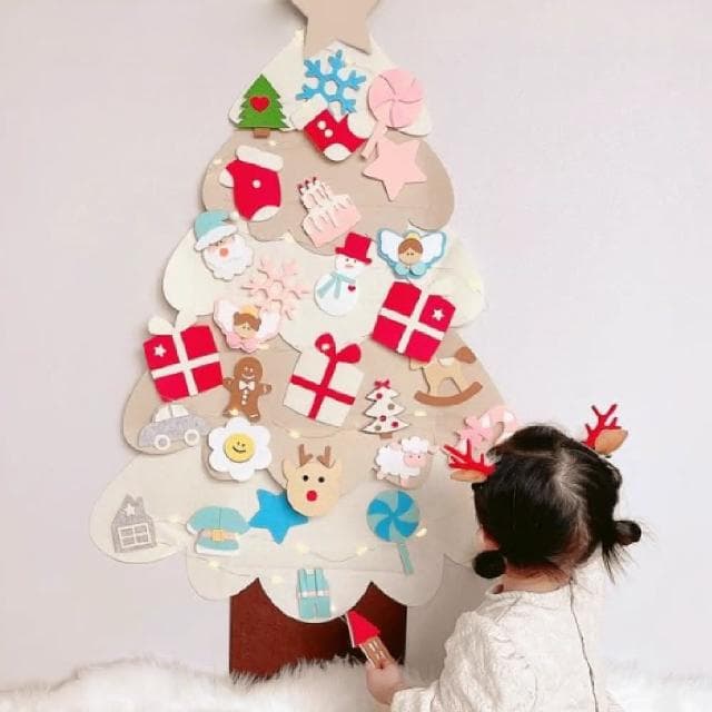IKA  毛氈聖誕樹 附串燈掛勾 DIY聖誕樹 聖誕禮物 聖誕節 聖誕裝飾  節慶 布置 聖誕布置 毛氈 不織布