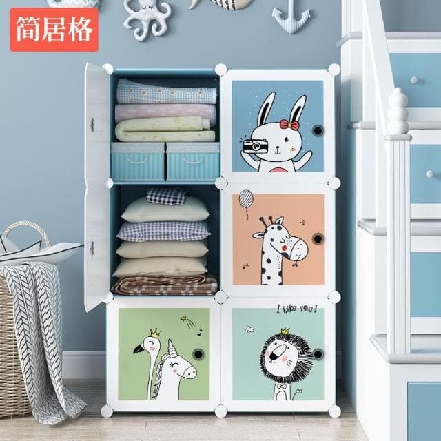 兒童衣櫃簡易經濟型小孩寶寶嬰兒布衣櫥家用臥室塑料儲物收納櫃子拼接櫃