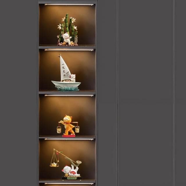 一桶金招財貓擺件喬遷開業禮物新中式客廳電視櫃公司收銀臺裝飾品