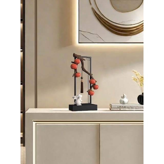 柿柿如意柿子家居飾品玄關櫃擺件新中式客廳酒櫃裝飾喬遷之喜禮物