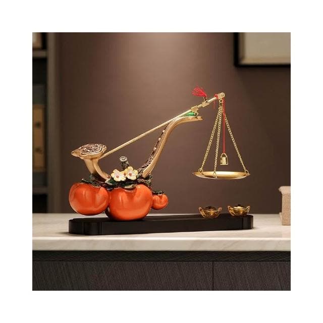 柿柿事事稱心如意柿子擺件客廳玄關電視櫃裝飾品喬遷新居開業禮物