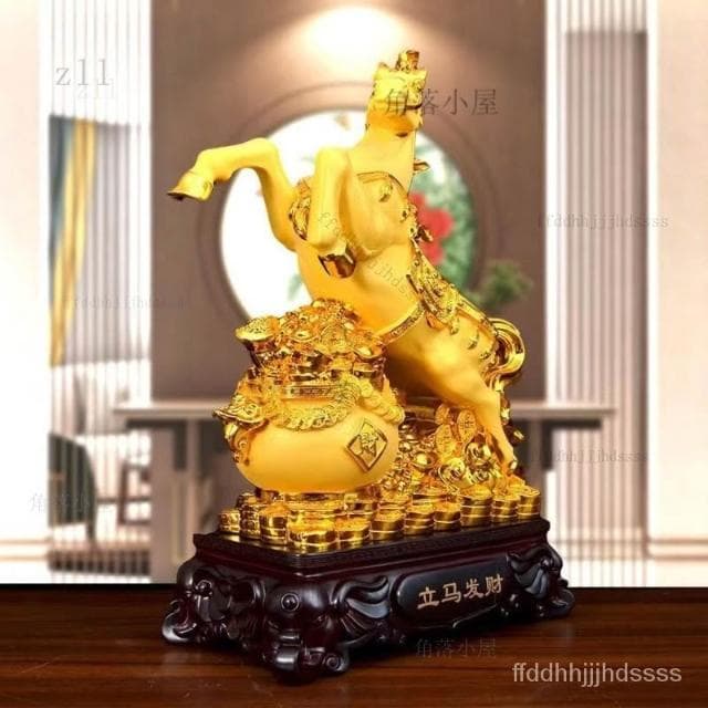💚免運馬上發財 擺件 擺飾 風水擺件 馬上有錢 招財擺飾 入厝禮物 店铺 公司擺飾 開業禮品 馬擺件 開幕送禮A