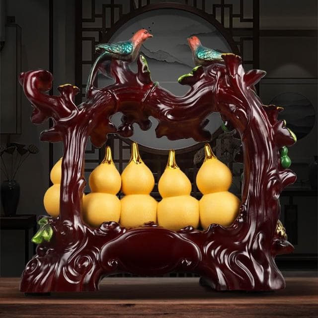 葫蘆五福臨門擺件 葫蘆 葫蘆擺件 開業送禮 開店送禮 入厝禮物 招財 傢居擺飾 客廳酒櫃招財玄關擺件 開業喬遷新居禮品