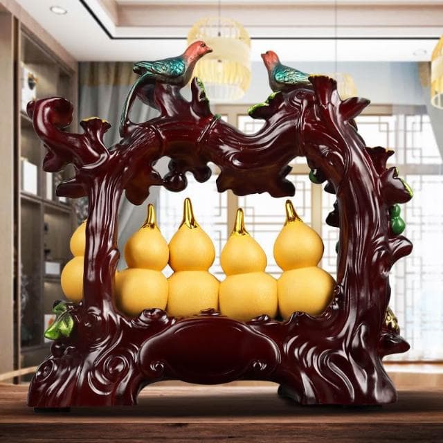 葫蘆五福臨門擺件 葫蘆 葫蘆擺件 開業送禮 開店送禮 入厝禮物 招財 傢居擺飾 客廳酒櫃招財玄關擺件 開業喬遷新居禮品