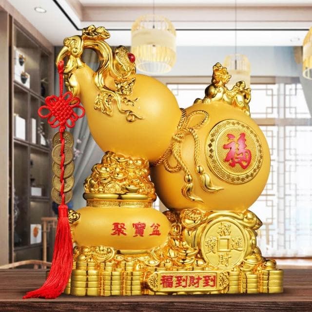 福到財到葫蘆招財擺件 葫蘆 葫蘆擺件 開業送禮 開店送禮 入厝禮物 招財 客廳玄關電視櫃裝飾品 高檔開業喬遷工藝品送禮
