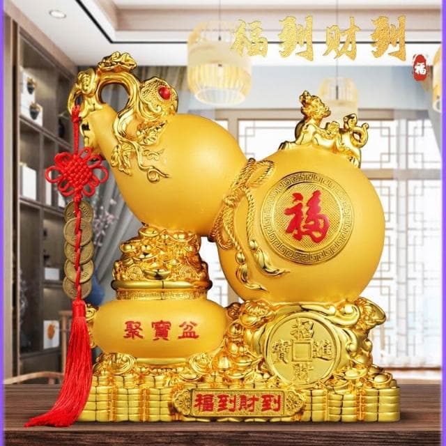 福到財到葫蘆招財擺件 葫蘆 葫蘆擺件 開業送禮 開店送禮 入厝禮物 招財 客廳玄關電視櫃裝飾品 高檔開業喬遷工藝品送禮