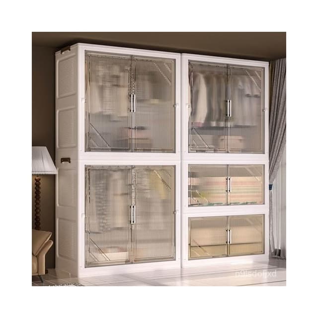 免安裝兒童衣櫃加厚嬰兒寶寶簡易折疊衣櫥家用零食玩具防塵收納櫃 收納箱 收納櫃 折疊收納箱 儲物櫃 整理箱 衣櫃 衣櫥