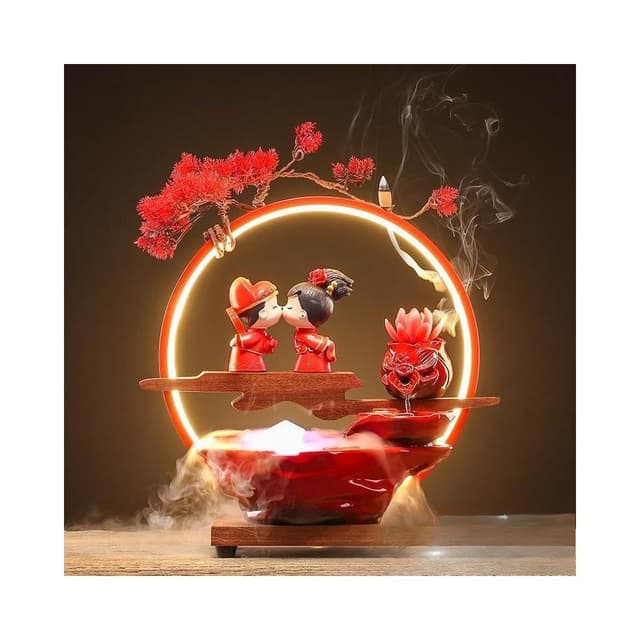 特價擺件流水擺件結婚禮物新婚送新人一對創意閨蜜情人節禮品陶瓷婚慶中式