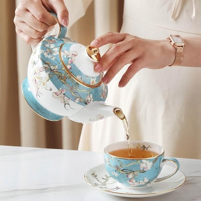 開發票 質感輕奢風茶具套裝 咖啡套裝 組合歐式 高檔奢華骨瓷茶杯 奢華英式 下午茶茶具
