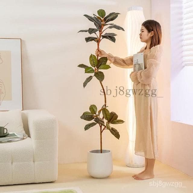 免運費 仿真綠植橡皮樹室內客廳落地裝飾擺件網紅高端大型假植物落地盆栽