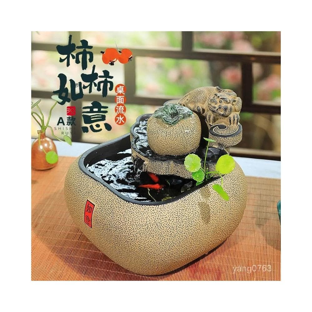 流水聚寶盆 風水擺件 招財 中式客廳 茶室桌麵 流水擺件 循環水 水係景觀裝飾禮品 流水擺件 開店送禮 開運 招財裝飾