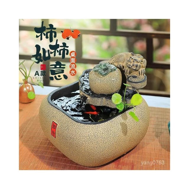 流水聚寶盆 風水擺件 招財 中式客廳 茶室桌麵 流水擺件 循環水 水係景觀裝飾禮品 流水擺件 開店送禮 開運 招財裝飾