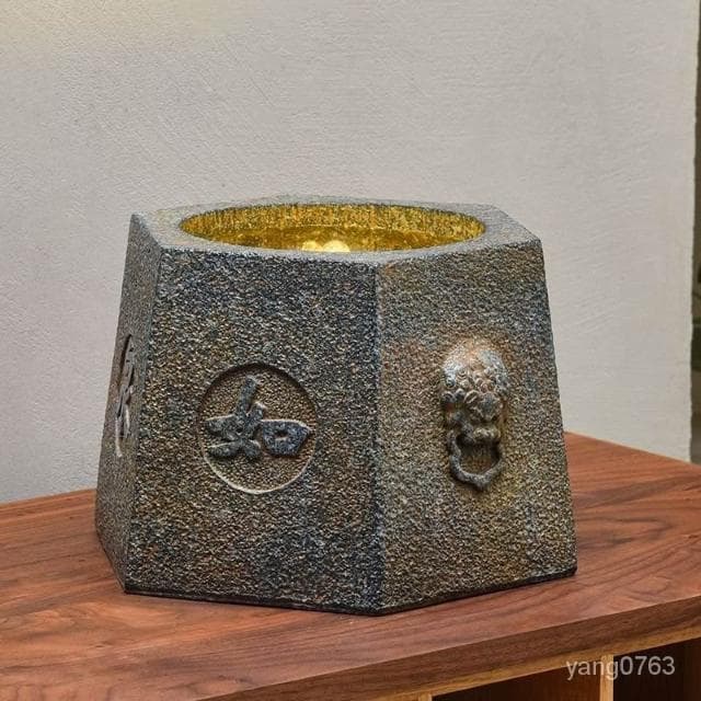 流水聚寶盆 創意魚缸 仿古招財流水噴泉循環水生財固井擺件開業喬遷禮品 開業禮品 流水擺件 開店送禮 風水招財 魚缸 招財