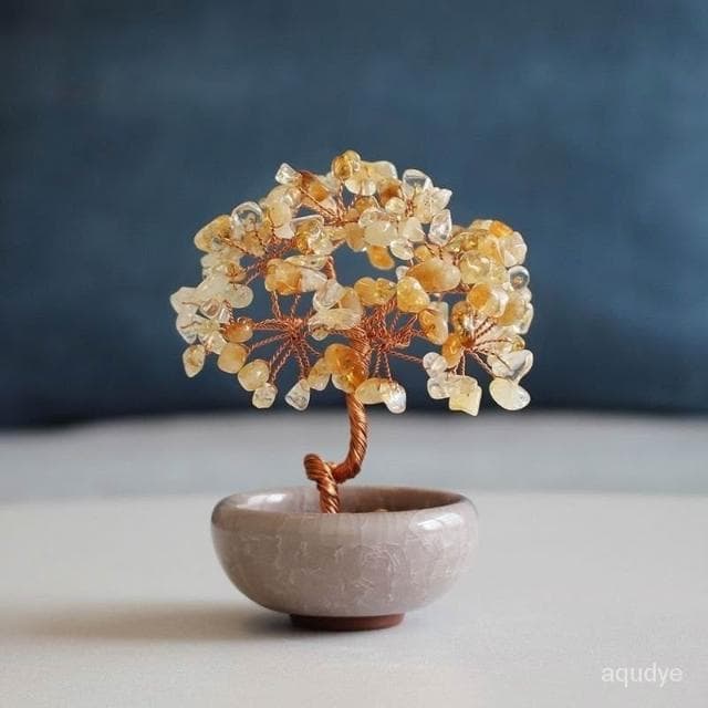 🔥天然水晶樹 開運小擺件 水晶發財樹 排除負能量 磁場淨化 辦公小擺件 黃紫粉水晶 桌麵擺件 交換禮物 生日禮物