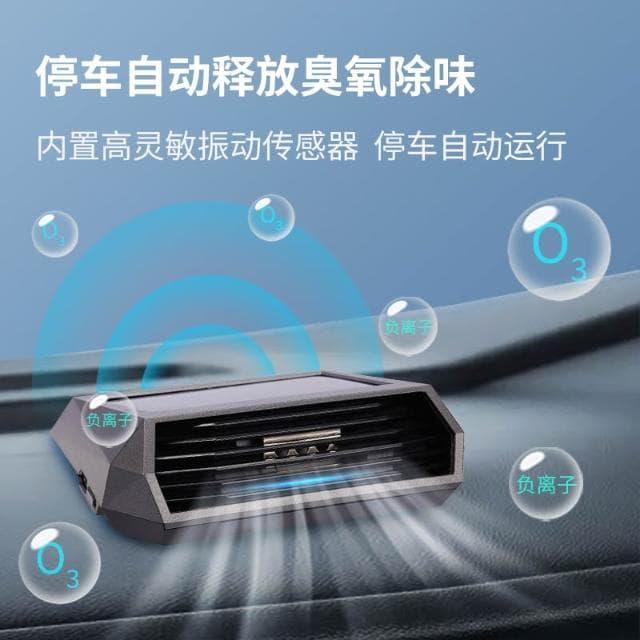 USB車載空氣凈化器 高檔太陽能停車夜光號碼牌 臭氧除味殺菌汽車凈化器 凈化除味 自動開啟 無線充電 夜光效果 強力模式 小巧精致