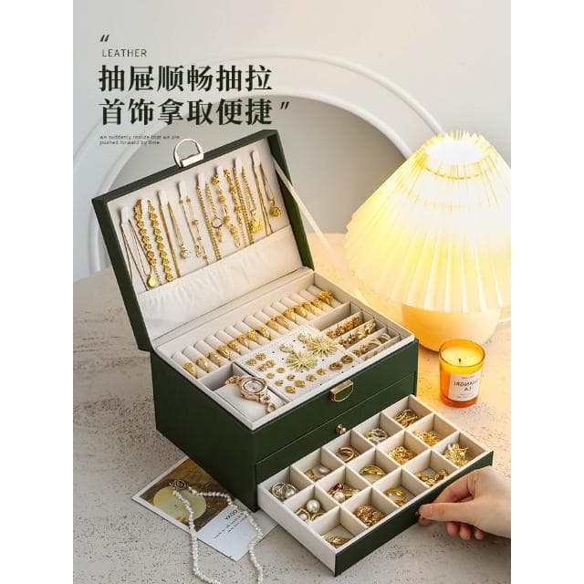 黃金玉鐲首飾專用收納盒高檔精緻項鏈耳飾手飾品耳環輕奢珠寶盒子