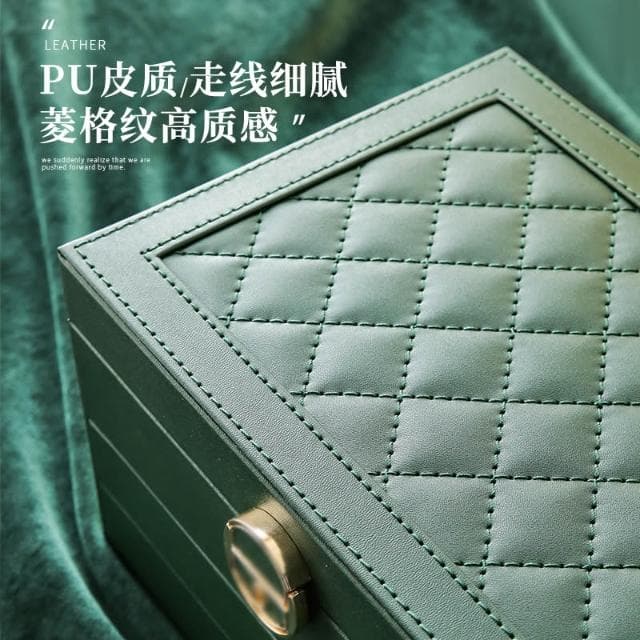 黃金首飾專用收納盒高檔項鏈耳飾耳環帶鎖珠寶精緻盒子輕奢大容量