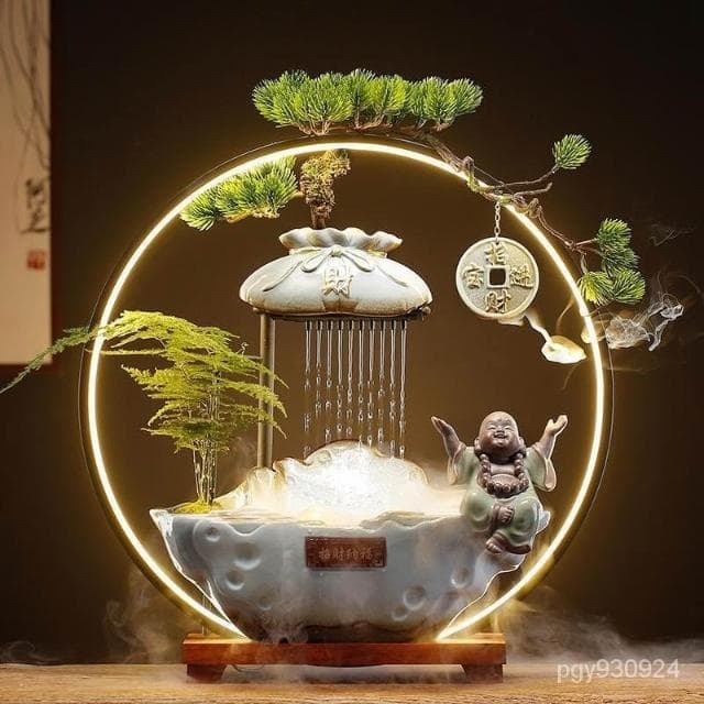 💕💕雨簾流水擺件 倒流香座 玄關擺件 招財流水盆  風水招財流水組 流水生財擺件 招財擺件 開店送禮 開運 招財 GOR