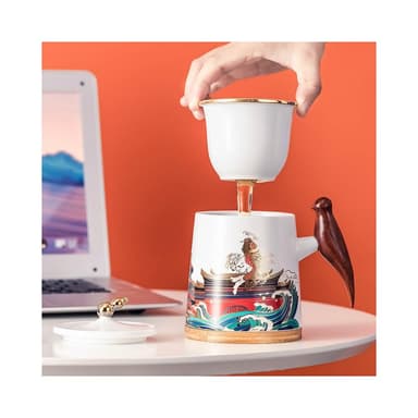 陶瓷泡茶杯茶水分離杯帶蓋辦公杯過濾馬克杯生日禮物伴手禮品