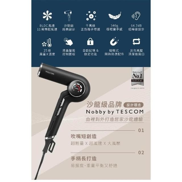 【TESCOM】TESCOM TD980A TD980ATW TD980 專業千萬級負離子吹風機 超輕量 低噪音 反向風壓 髒污自清