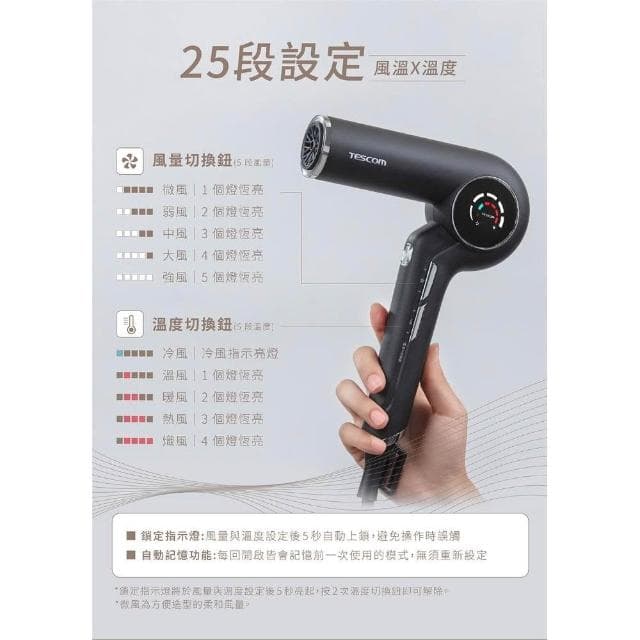 【TESCOM】TESCOM TD980A TD980ATW TD980 專業千萬級負離子吹風機 超輕量 低噪音 反向風壓 髒污自清