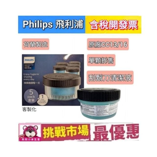 【Philips 飛利浦】飛利浦 刮鬍刀 清潔液 單顆 拆售 刀頭 刀網  清潔 洗潔液  CC13 CC16 Philips  原廠