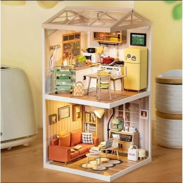 超級世界商店 含燈 diy手工小屋積木拼圖 拼裝 生日禮物 桌面擺件裝飾