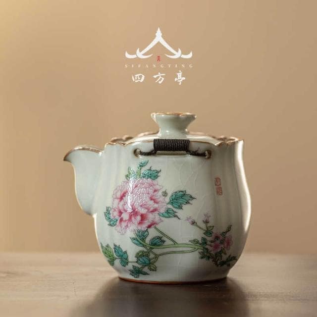 汝窯茶壺 大號手抓壺單 壺陶瓷泡茶壺 茶具茶道家用壺 新款高檔開片茶壺