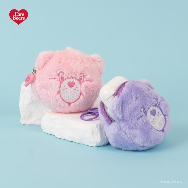 【Care Bears】泰國正版 CareBears Airpods萬用耳機包 鑰匙圈 吊飾 耳機套 零錢包 彩虹熊 愛心熊