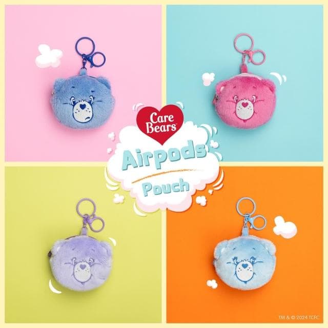 【Care Bears】泰國正版 CareBears Airpods萬用耳機包 鑰匙圈 吊飾 耳機套 零錢包 彩虹熊 愛心熊
