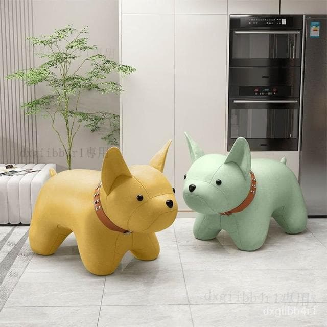 法鬥凳子卡通換鞋凳傢用客廳臥室寵物裝飾喬遷禮物網紅創意動物凳