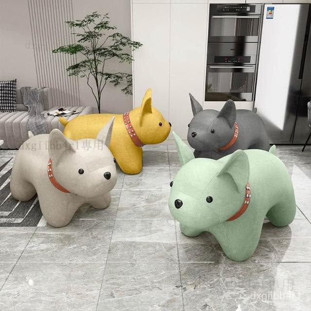 法鬥凳子卡通換鞋凳傢用客廳臥室寵物裝飾喬遷禮物網紅創意動物凳