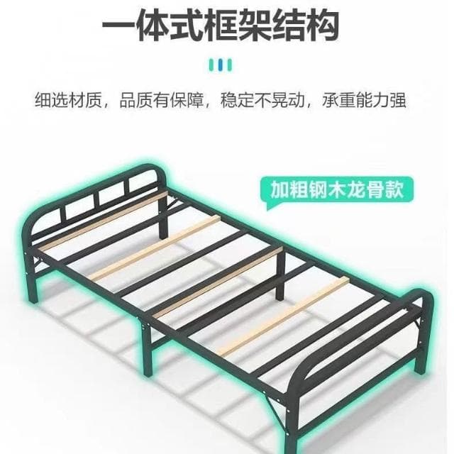 折疊床單人床實木簡易床家用午休成人午睡加固鋼架雙人折疊床