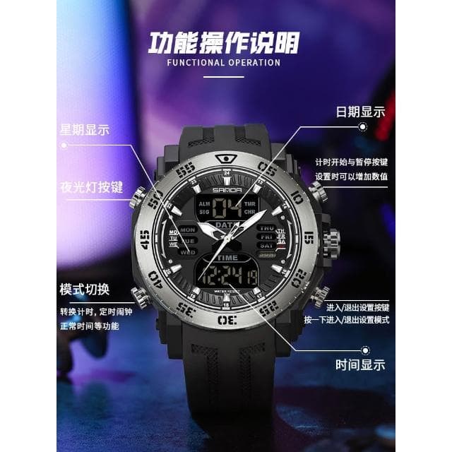 青少年手錶男士學生初高中2025新款高級感防水夜光鋼鐵之心電子表