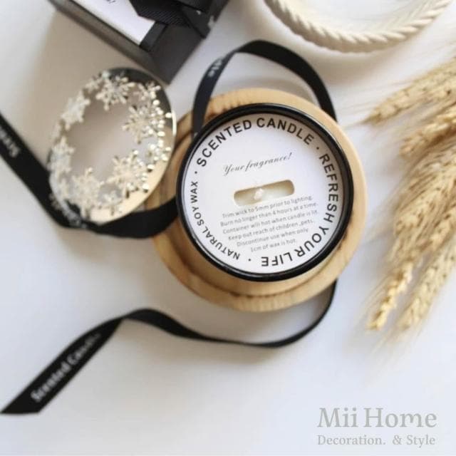 Mii厝邊  緞帶黑瓶 香氛蠟燭 手作天然 進口天然精油 香薰蠟燭 大豆蠟 融蠟燈蠟燭 香氛 擴香 交換禮物