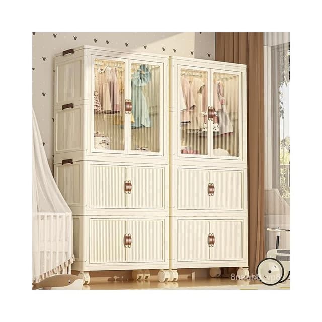 廠家直發 衣服收納櫃免安裝嬰兒衣櫃小衣櫥整理塑料家用零食儲物櫃