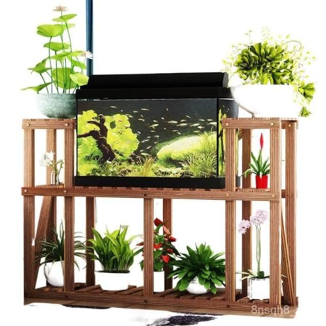 廠家直發 花架客廳 魚缸花架子多層 特價陽臺落地式實木盆栽植物室內置物架
