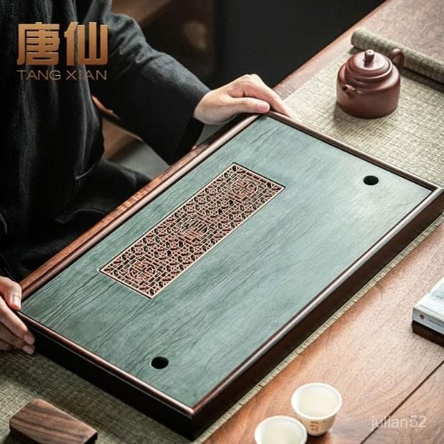 茶盤 實木小型茶臺 泡茶盤 茶臺  茶臺 茶具 茶臺 茶具組茶盤陶瓷蓄水幹泡臺簡約輕奢長方形儲水託盤小型茶幾茶海功夫茶具