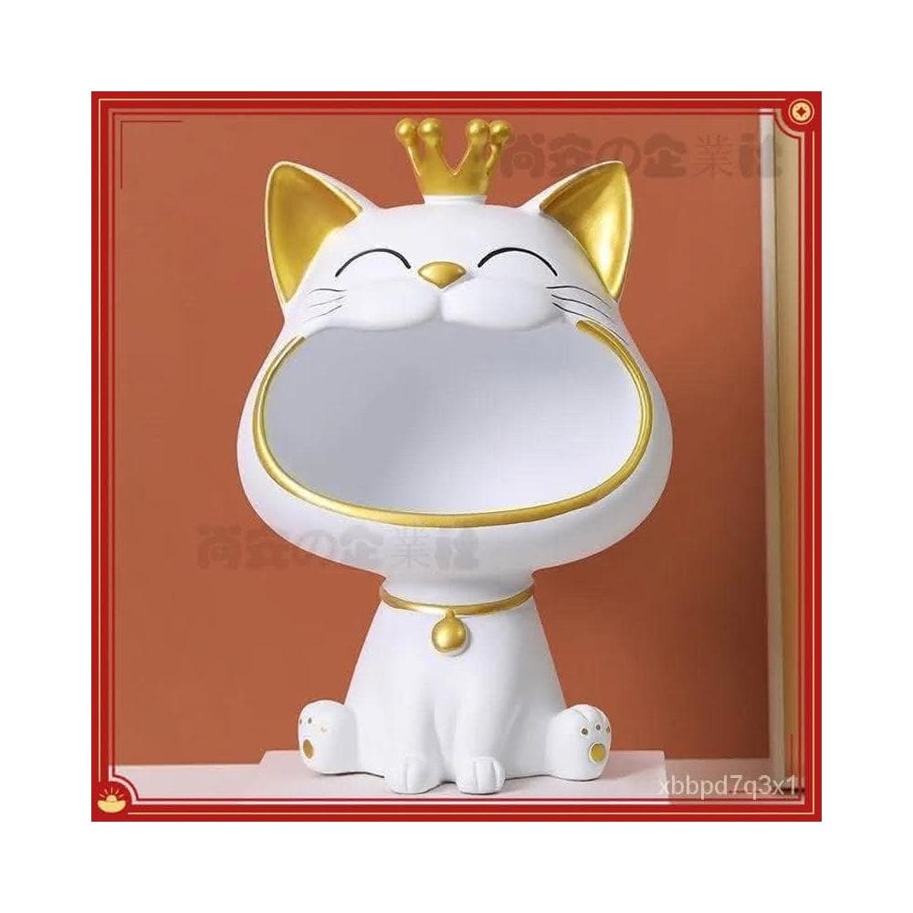 💖免運💖 創意招財貓進門玄關電視櫃鑰匙收納擺件傢居裝飾品開業喬遷禮物 YJEZ