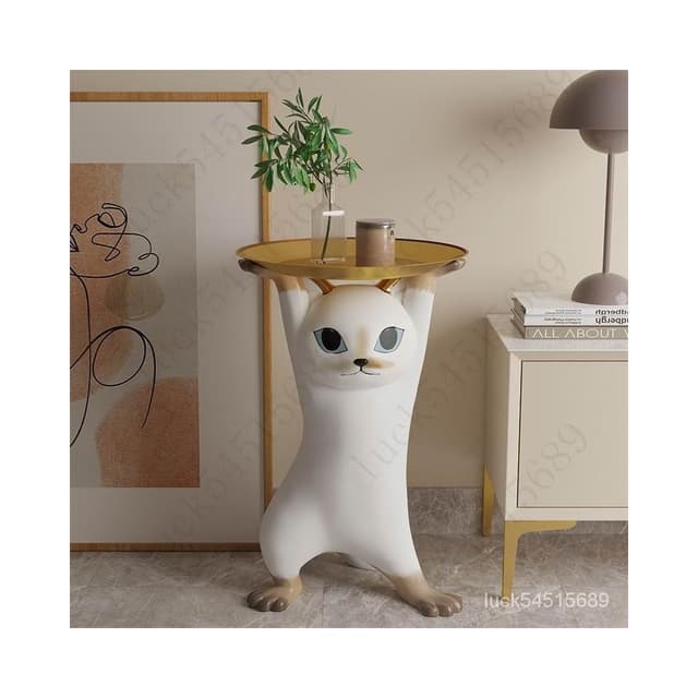 精選 免運#破損補發~沙鵰妖嬈貓客廳落地沙發旁邊的大型裝飾擺件喬遷新居暖房搬傢禮物 YKM4