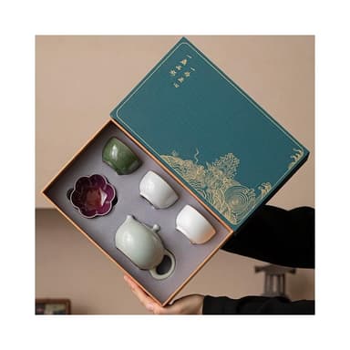 五大名窯一壺四杯茶具套裝禮盒送長輩老師伴手禮品文創生日禮物