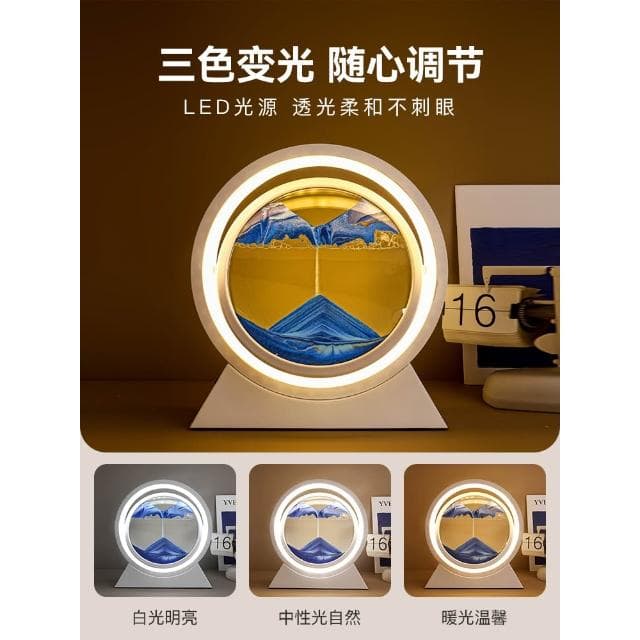 貝漢美流沙畫擺件沙漏創意家居酒櫃裝飾品輕奢高檔客廳畢業禮物