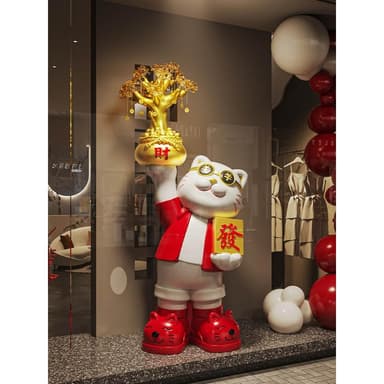 高檔開店招財貓擺件開業禮物前臺送朋友大型落地入戶生意興隆大吉