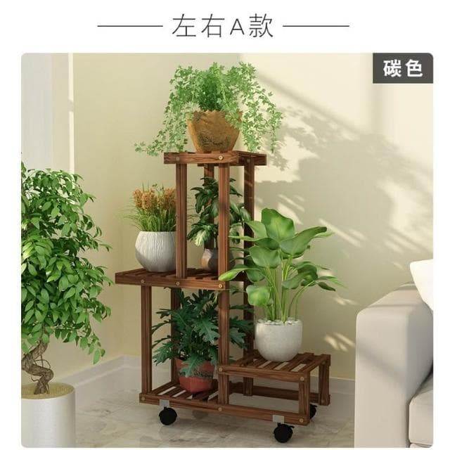 🌷熱銷花架 帶輪可移動植物架 多層室內客廳陽台置物架 多肉綠蘿移動花架 特價植物架 花盆架 落地式盆栽架