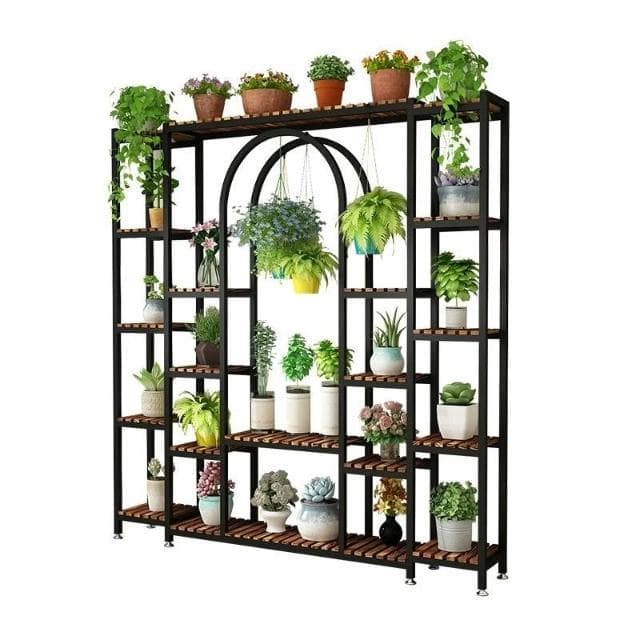 花架 花盆架 盆栽架 落地式花盆架 多層陽台置物架 鐵藝室內花盆架 綠蘿多肉植物架 實木置物架